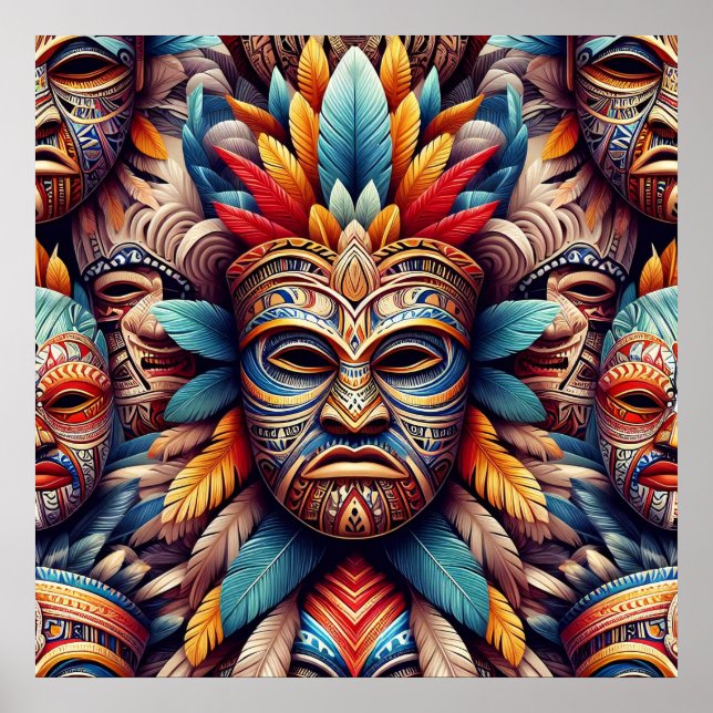Póster poster de máscara tiki (Frente)