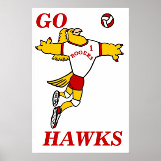 Póster Poster de Mascota de Voleibol SheHawk
