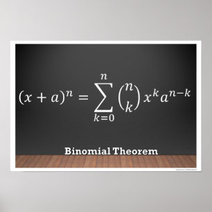 Póster Poster de matemáticas con teorema binomial