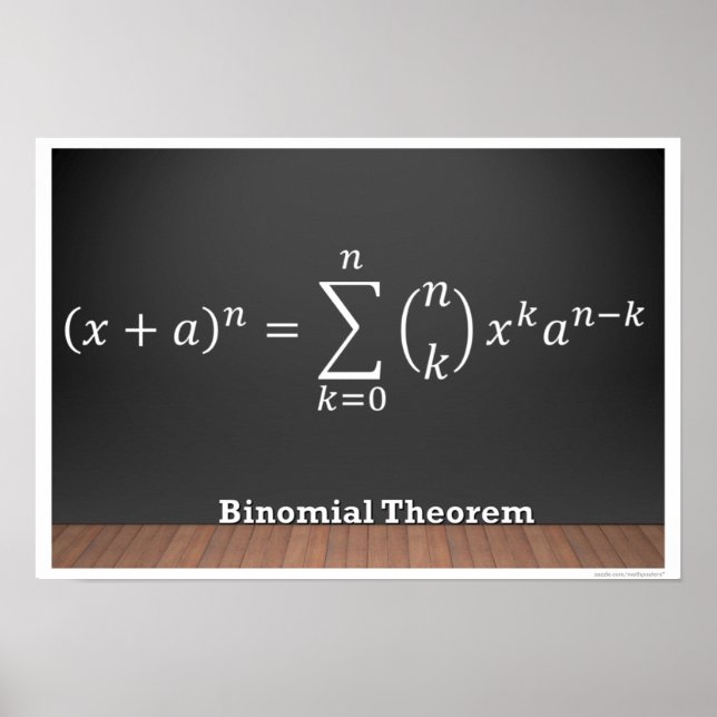 Póster Poster de matemáticas con teorema binomial (Frente)