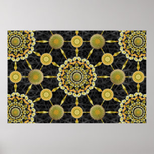 Póster Poster de matriz de cactus de barril 1