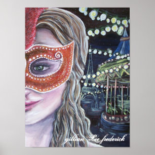 Póster poster de medianoche del carnaval