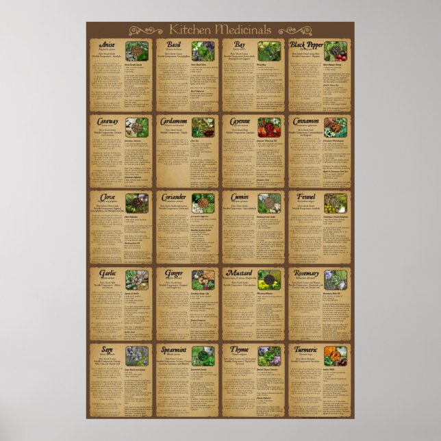Póster Poster de Medicamentos de Cocina (Frente)