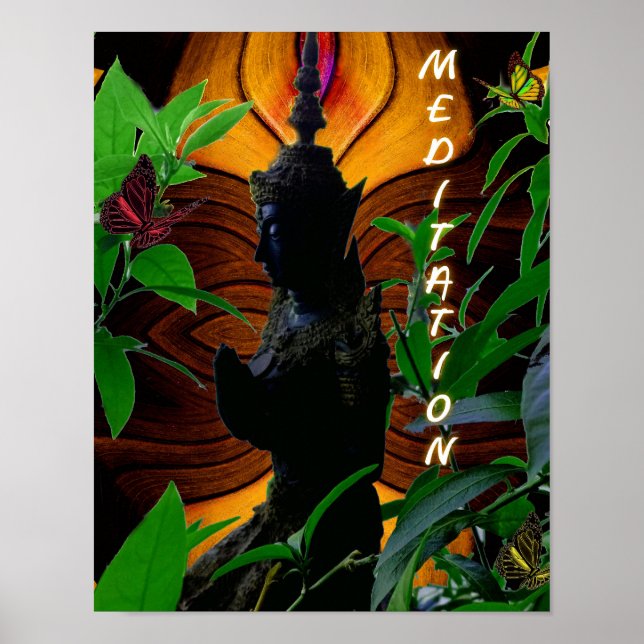 Póster Poster de Meditación de Buda de Oración (Frente)