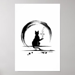 Póster Poster de Meditación de Zen Cat