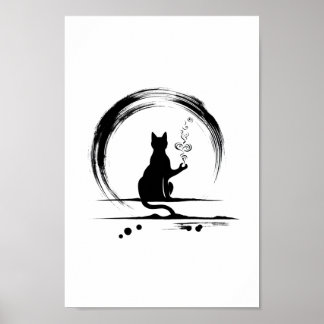 Póster Poster de Meditación de Zen Cat