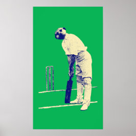 Póster poster de meerkat de cricket vintage personalizabl