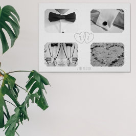 Póster Poster de memoria de Collage de fotos en el aniver