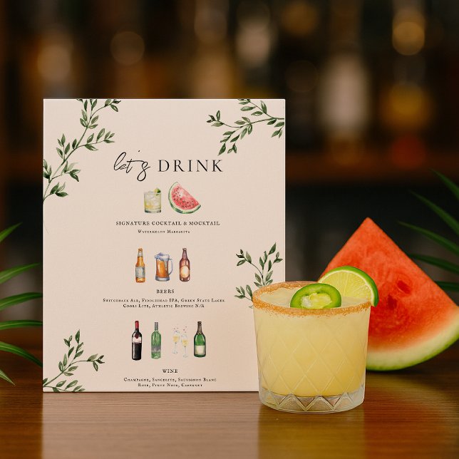 Póster Poster de menú de barra de Boda ilustrado (Subido por el creador)