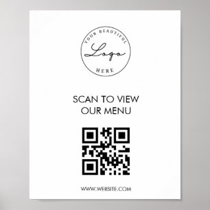 Póster Poster de menú Lista de precios de código QR de ex