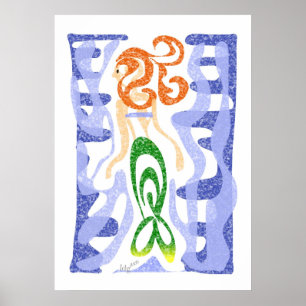 Póster Poster de Mermaid Swirl