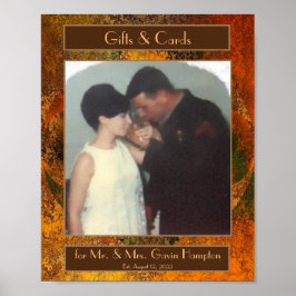 Póster poster de mesa de regalo de la boda de otoño