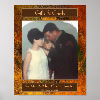Póster poster de mesa de regalo de la boda de otoño