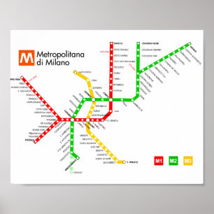 Póster Poster de metro de Milán