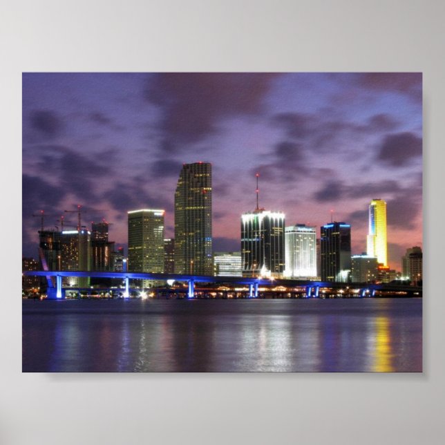 Póster Poster de Miami Evening Skyline (Frente)