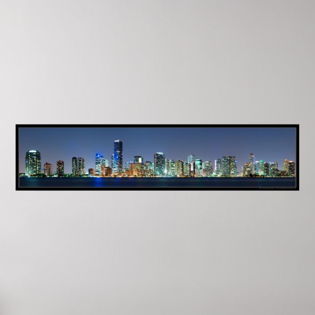 Póster Poster de Miami Skyline Panorama (Frente)