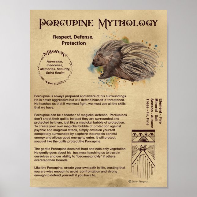 PÓSTER POSTER DE MITOLOGÍA PORCUPINA (Frente)
