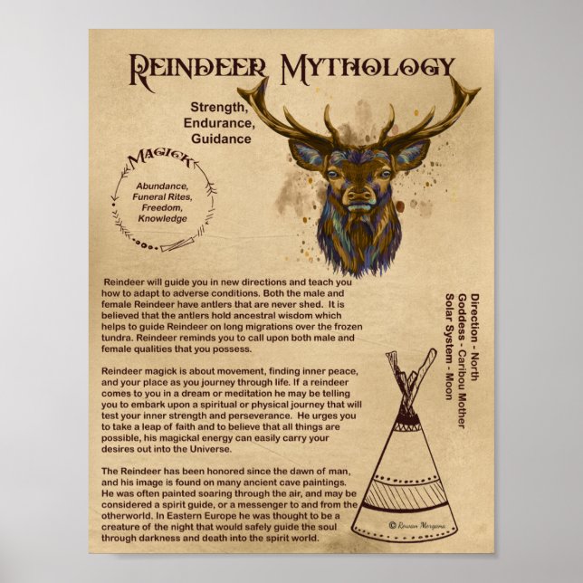 PÓSTER POSTER DE MITOLOGÍA REINDEER (Frente)