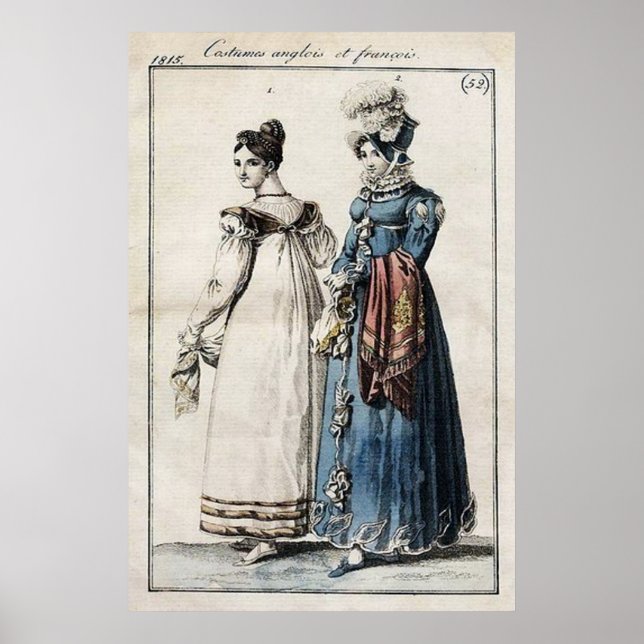 Póster Poster DE MODA - 1815 DE MODA INGLESA Y FRANCESA (Frente)