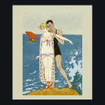 Póster Poster de moda Art Deco<br><div class="desc">Un poster Art Decó muy impresionante que muestra a una pareja en la playa. Es magnífico para el baño.</div>