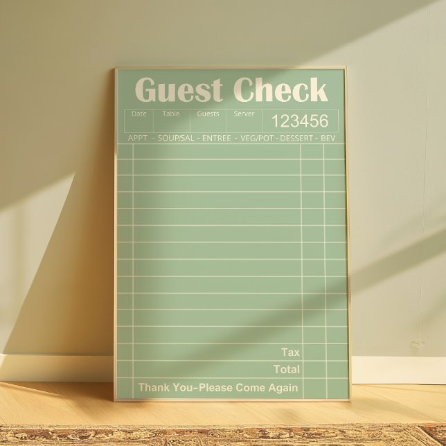 Póster Poster de moda de la Kitchen Wall Art (Guest Check)