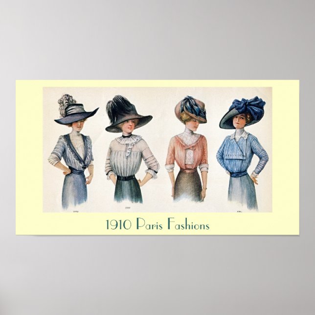 Póster Poster de Moda de París de 1910 (Frente)