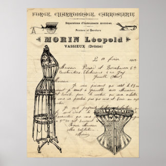 Póster Poster de moda francés vintage