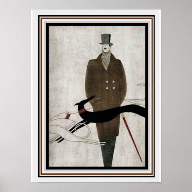 Póster Poster de moda masculino Art Deco 12 x 16 (Frente)