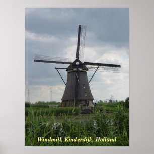 Póster Poster de molino de viento