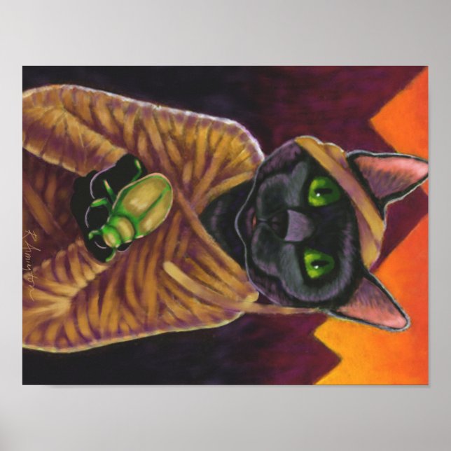 Póster Poster de momia de gato negro (Frente)