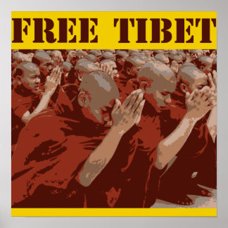 Póster Poster de Monjes Budistas del Tíbet Libre