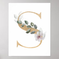 Poster de monograma de la letra S