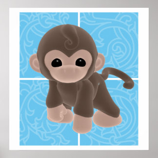 Póster Poster de monos Cuddle
