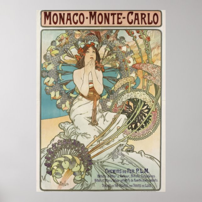 Póster Poster de Mont-Carlo por Alphonse Mucha (Frente)