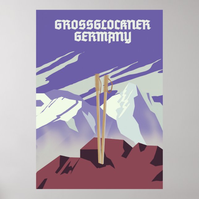 Póster Poster de montaña Grossglockner Alemania. (Frente)