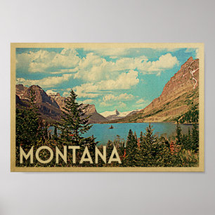 Póster Poster de Montana - poster del viaje del vintage