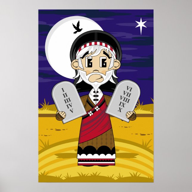 Póster Poster de Moses y 10 Mandamientos (Frente)