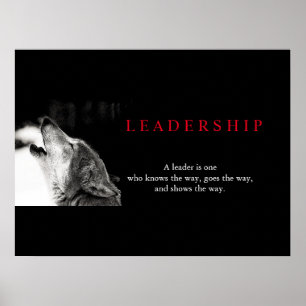Póster Poster de motivación blanco negro del lobo de la