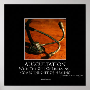 Póster Poster de motivación de la auscultación