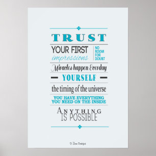 Póster Poster de motivación de la cita de la confianza