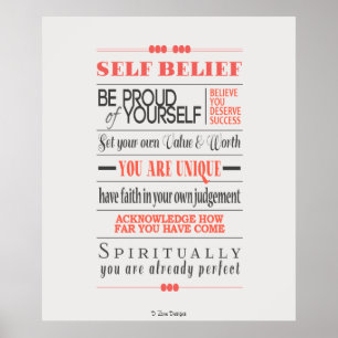Póster Poster de motivación de la cita de la creencia del