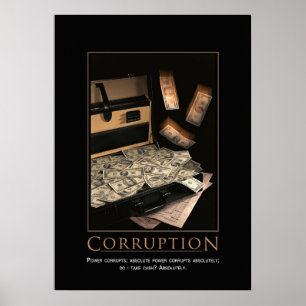 Póster Poster de motivación de la corrupción