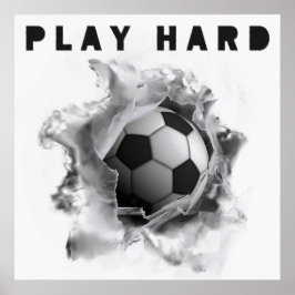 Póster Poster de motivación de los símbolos de fútbol