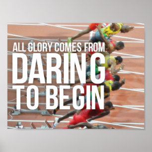 Póster Poster de motivación del atletismo de Sprint