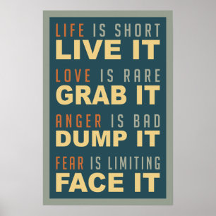 Póster Poster de motivación del consejo de la vida