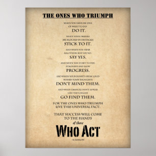 Póster Poster de motivación grande "los que triunfan "