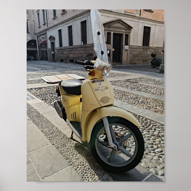 Póster ¡poster de moto amarillo! (Frente)
