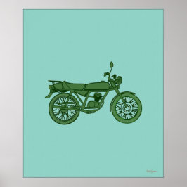 Póster Poster de motocicleta de época - Esbozado de mano