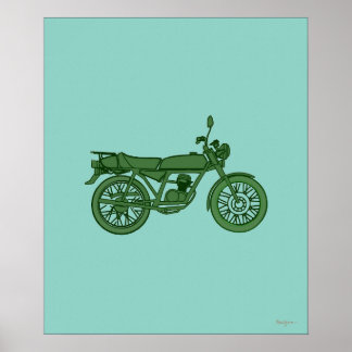 Póster Poster de motocicleta de época - Esbozado de mano