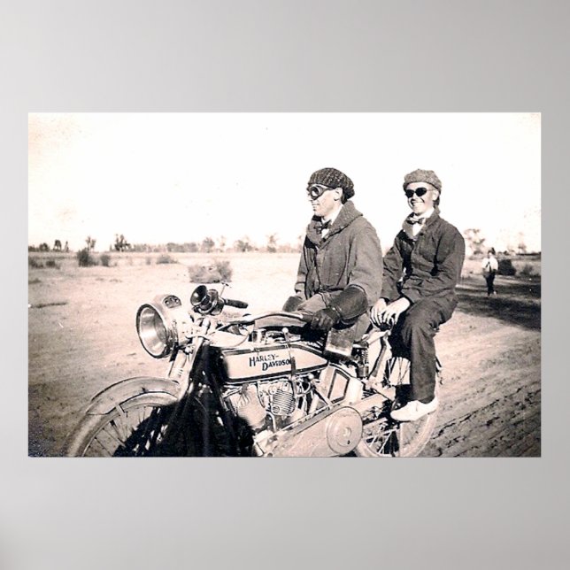 Póster poster de motocicletas masculino de los años 1920 (Frente)